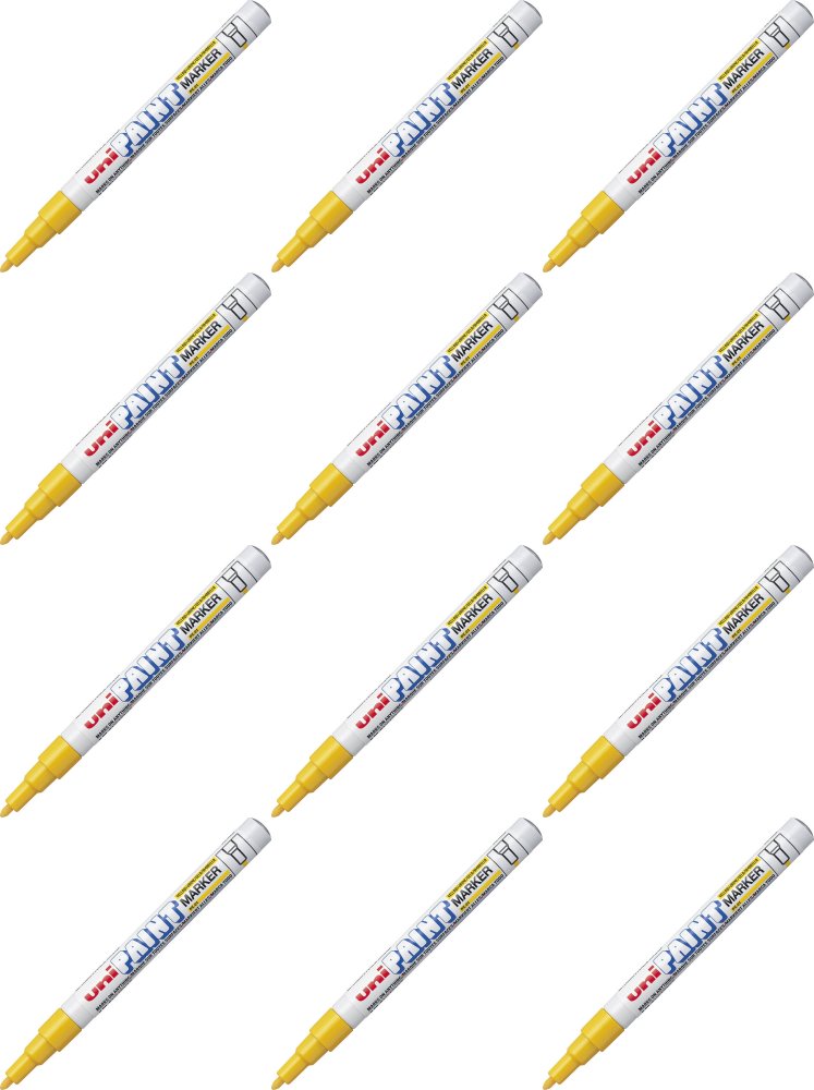 12x Marker olejowy Uni PX-21, okrągła, 1.2 mm, żółty