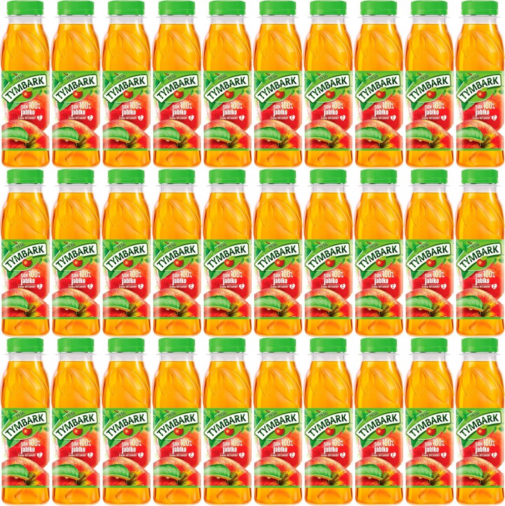 48x Sok jabłkowy Tymbark, butelka PET, 0.3l
