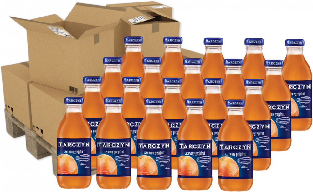 1420x Napój czerwony grejpfrut Tarczyn, butelka szklana, 0.3l