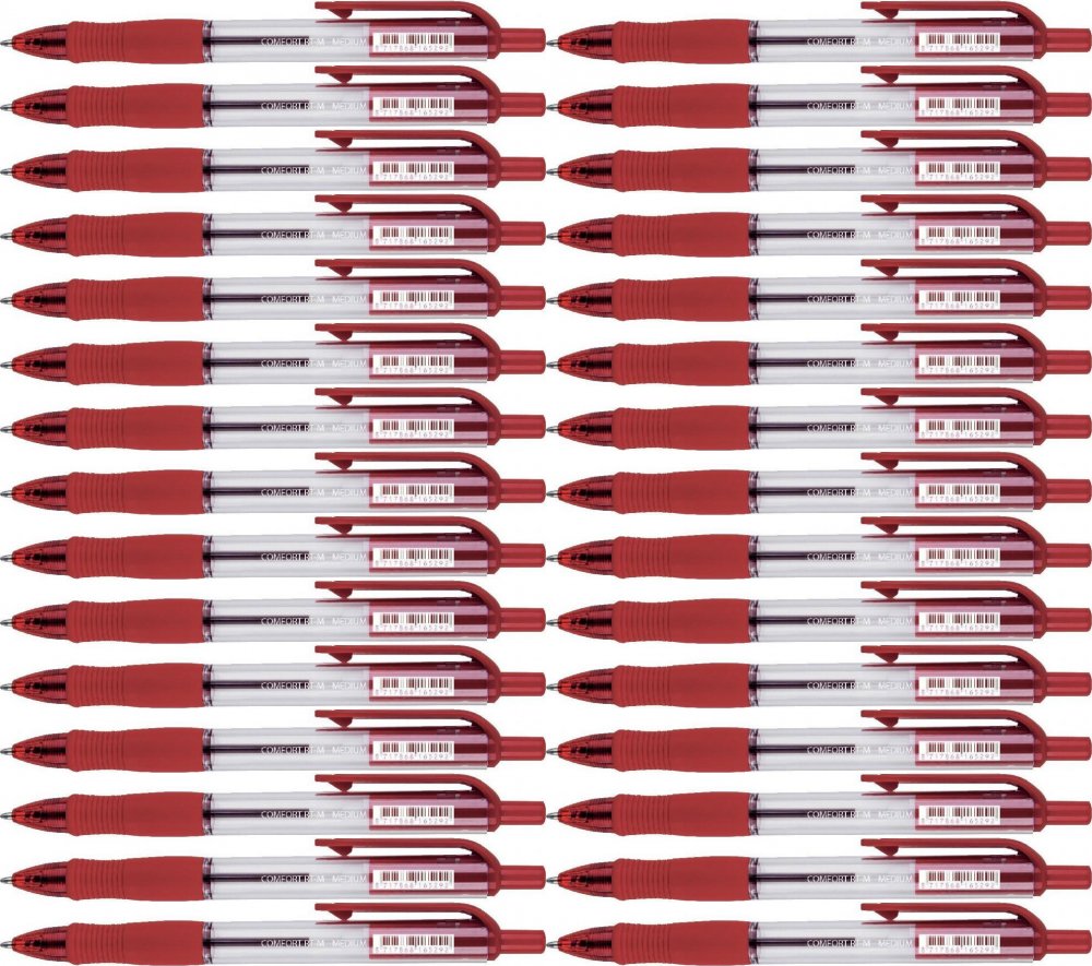 50x Długopis automatyczny Foray, Comfort RT-M, 1mm, czerwony