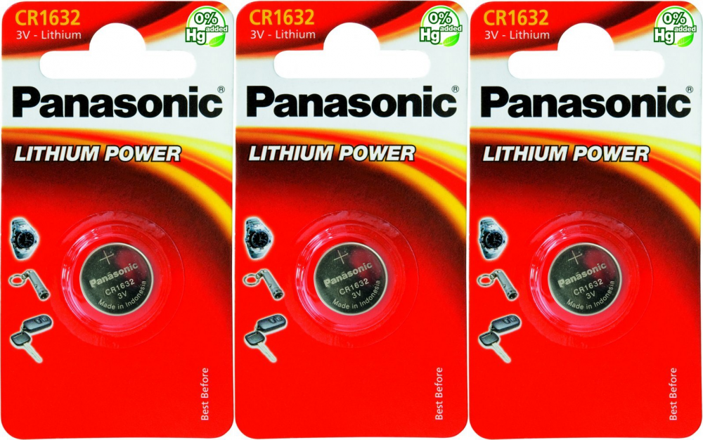 3x bateria litowa Panasonic Lithium Power, 3V, CR1632, CR1632EL/1B, 1 sztuka