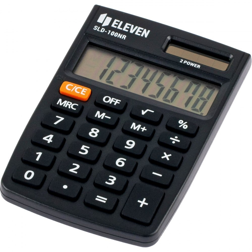 Kalkulator kieszonkowy Eleven SLD-100NR, 8 cyfr, czarny