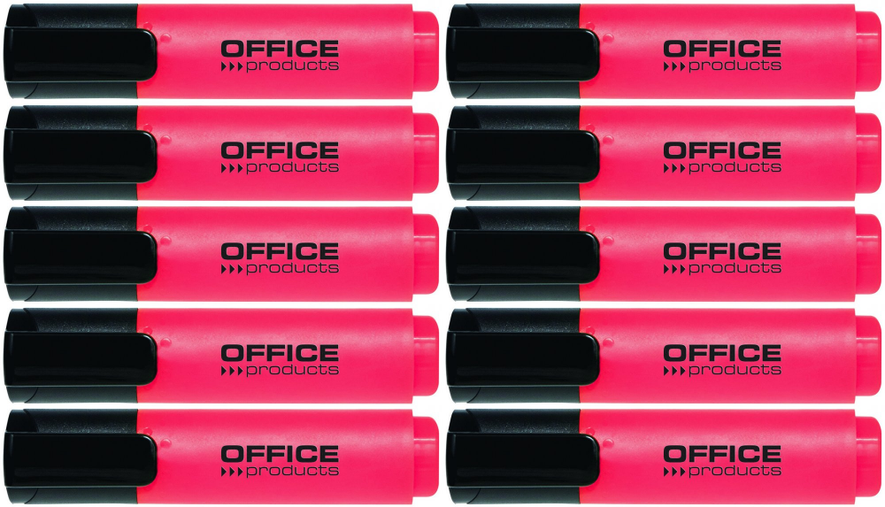 10x Zakreślacz Office Products, ścięta, czerwony