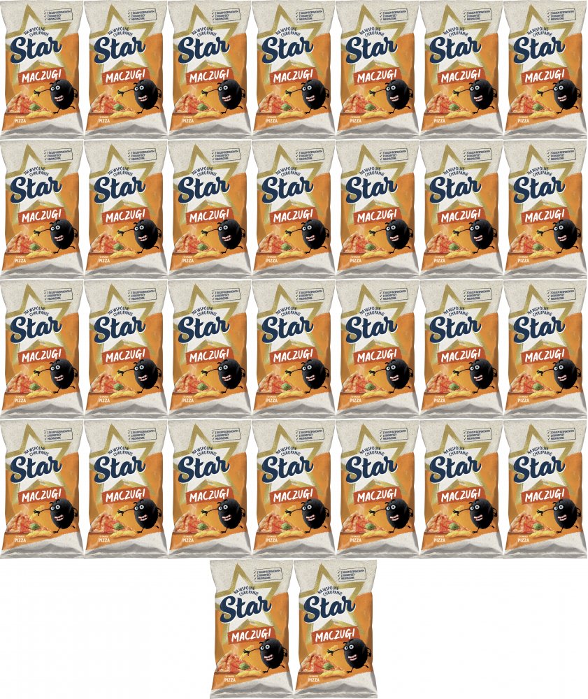 36x Chrupki kukurydziane Star Maczugi Pizza, 80g