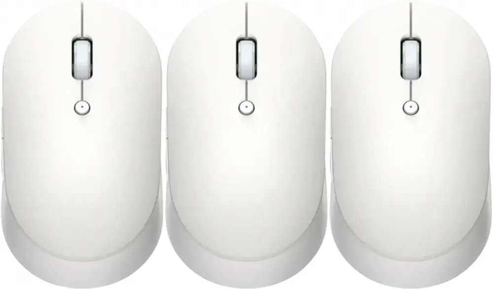 3x Myszka bezprzewodowa Xiaomi Mi Dual Mode Wireless Mouse Silent Edition, optyczna, biały
