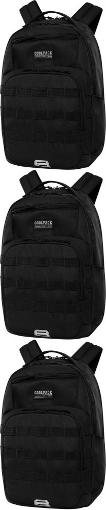 3x Plecak szkolny CoolPack Army Black, 27l, czarny