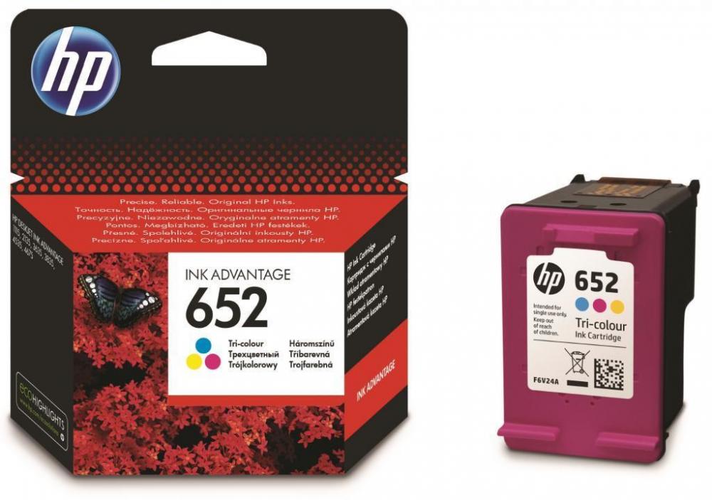 Tusz Hp 652 (F6V24AE), 200 stron, CMY cyan (błękitny), magenta (purpurowy), yellow (żółty)