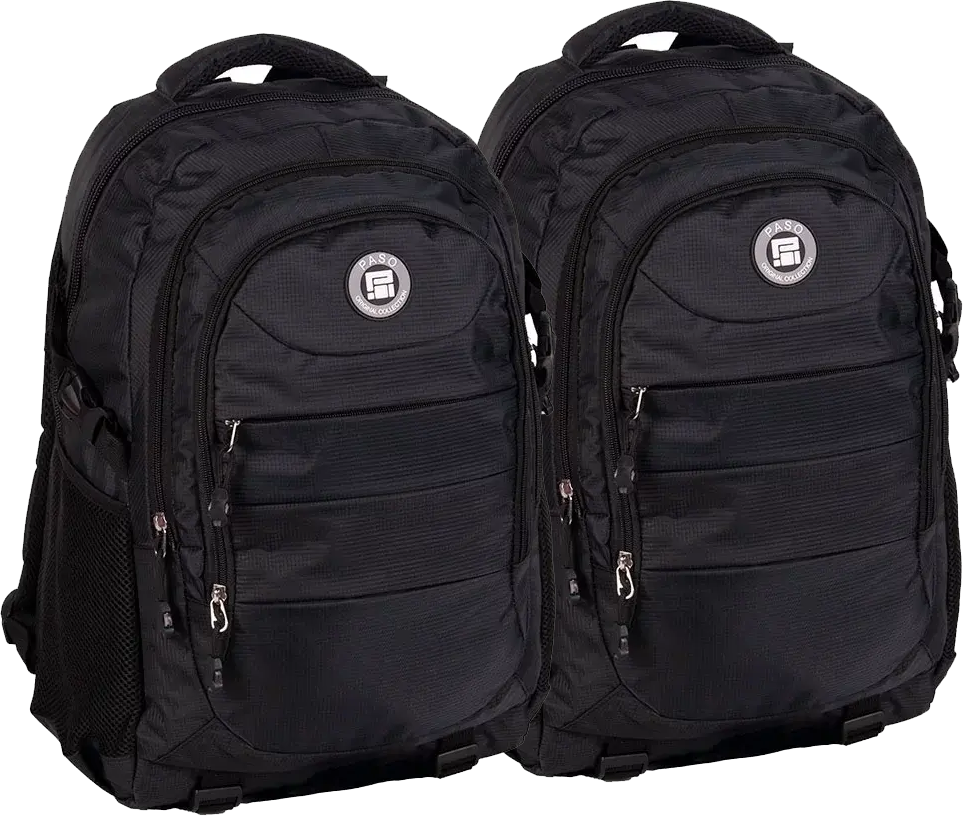 2x Plecak młodzieżowy Paso Active 50x33x22, czarny
