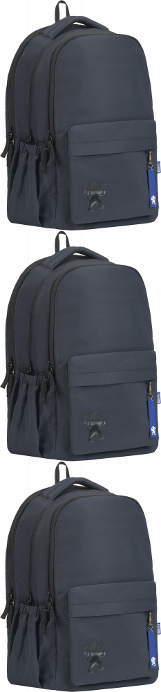 3x Plecak szkolny Oxford School, trzykomorowy, 26l, czarny