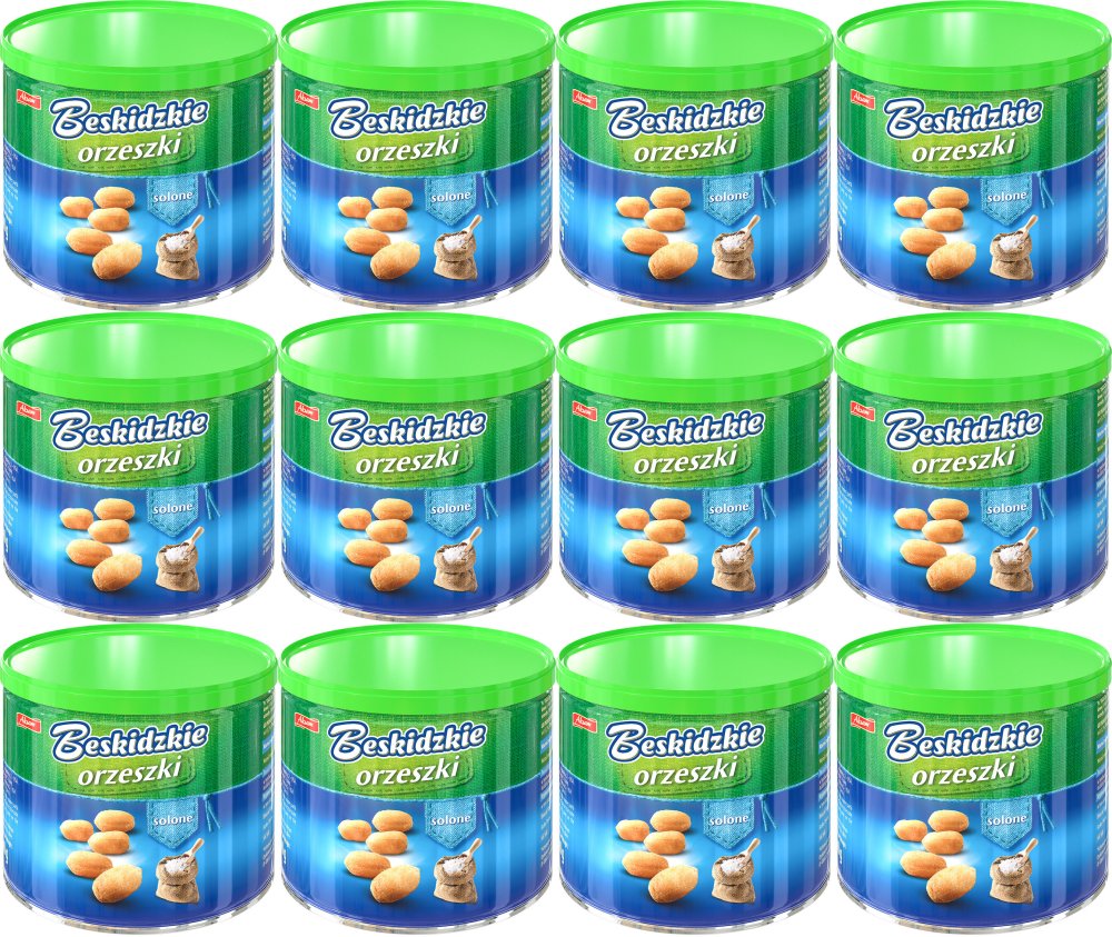 12x Orzeszki ziemne Beskidzkie Aksam, z solą, 140g