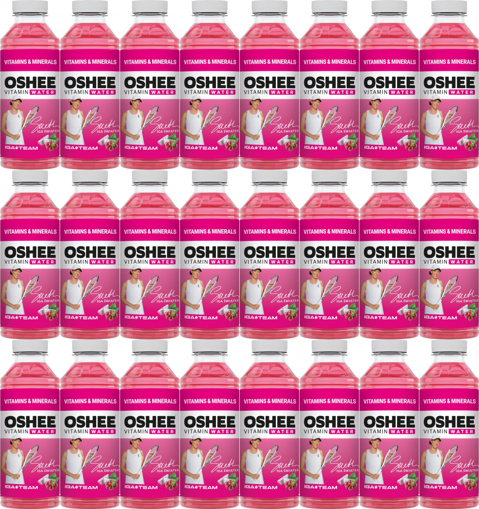 24x Napój niegazowany Oshee Vitamin Water witaminy i minerały, winogrono i dragonfruit, butelka PET, 0.555l