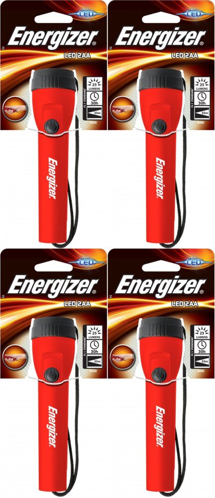 4x Latarka Energizer Plastic Led 2AA, czerwony