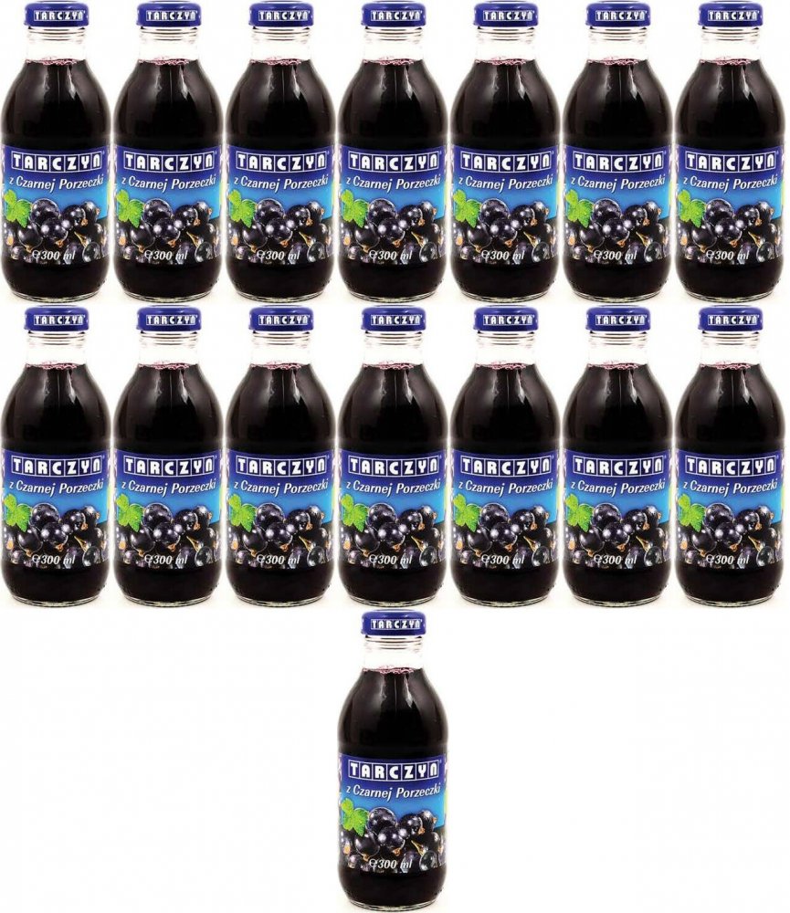 15x Napój czarna porzeczka Tarczyn, butelka szklana, 0.3l