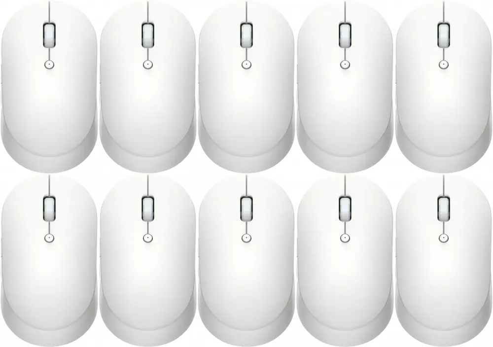 10x Myszka bezprzewodowa Xiaomi Mi Dual Mode Wireless Mouse Silent Edition, optyczna, biały