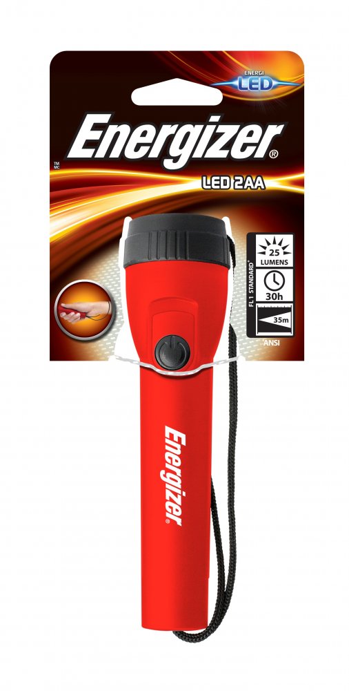 Latarka Energizer Plastic Led 2AA, czerwony