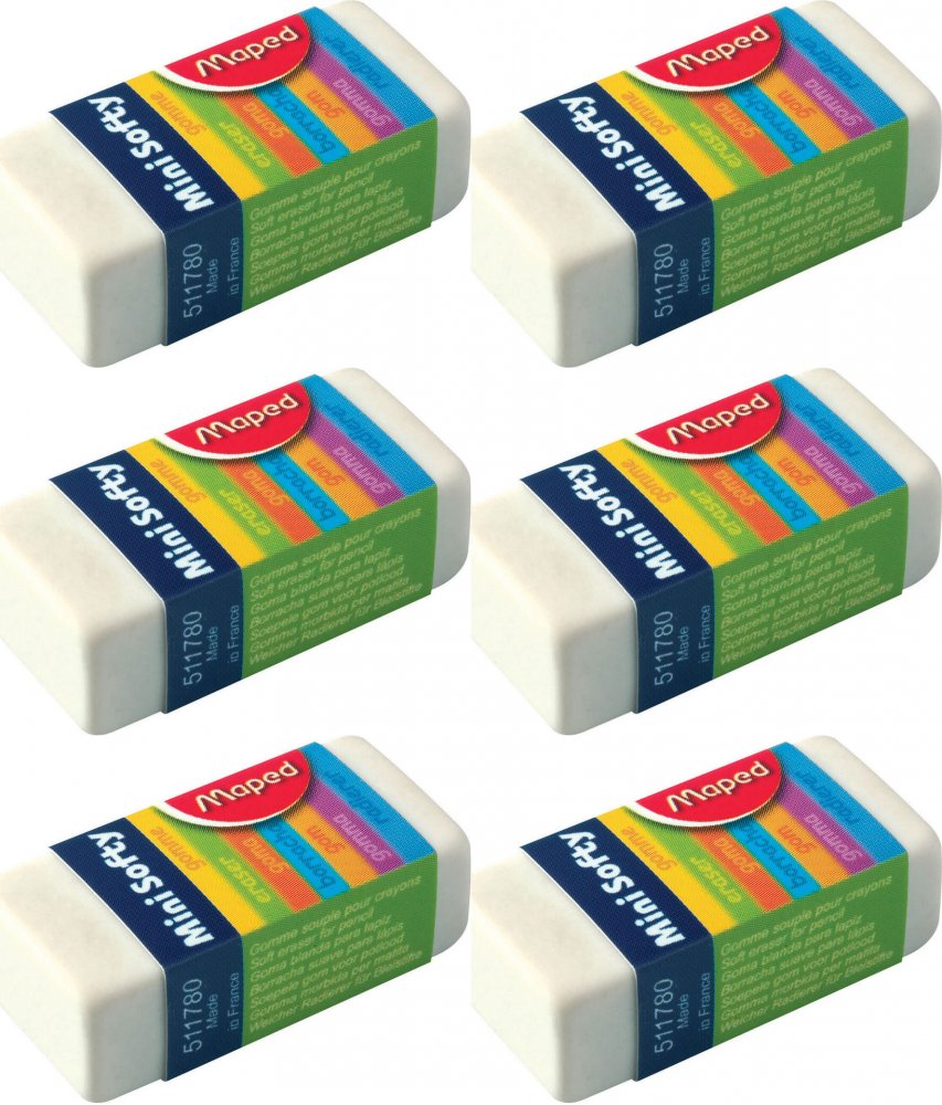 6x Gumka ołówkowa Maped Mini Softy, 1 sztuka