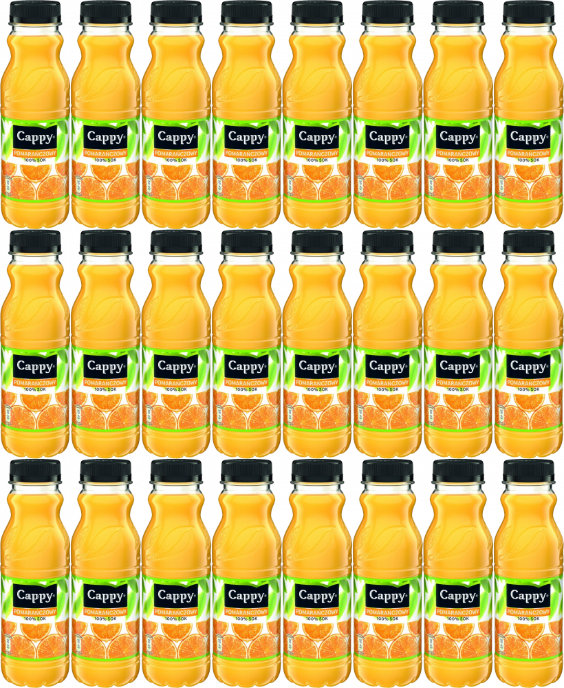 24x Sok pomarańczowy 100% Cappy, butelka PET, 0.33l