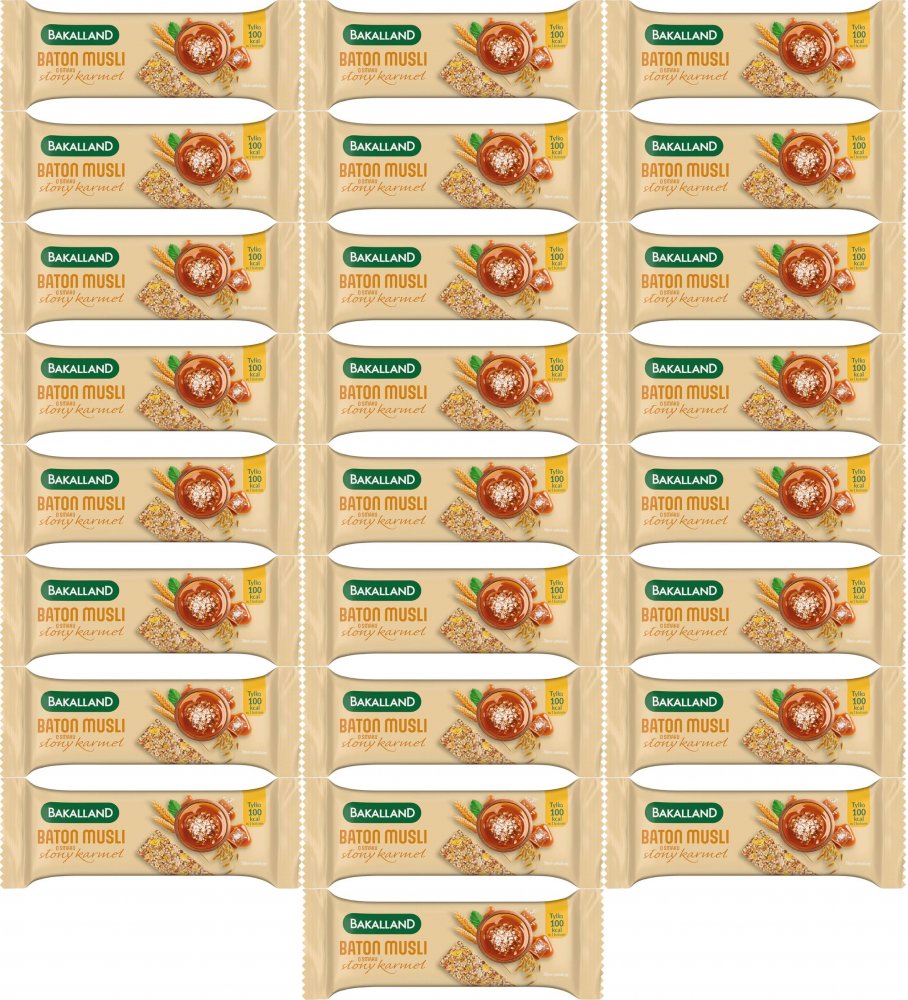 25x Baton zbożowy musli Bakalland, słony karmel, 30g