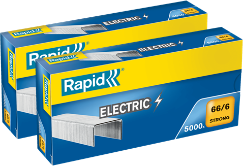 2x Zszywki Rapid Strong, 66/6 5M, 5000 sztuk, srebrny