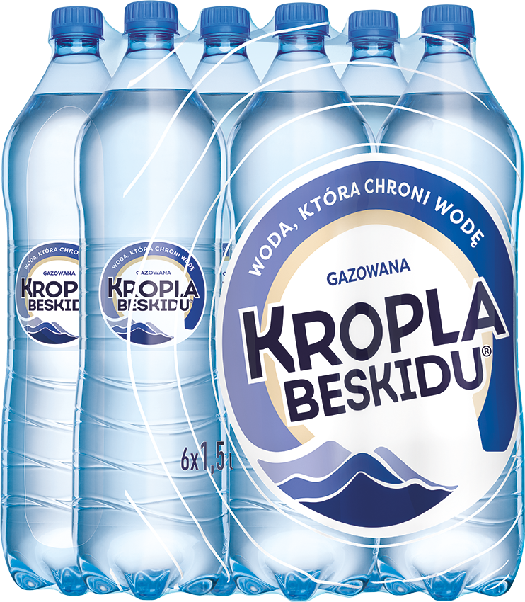 6x Woda gazowana Kropla Beskidu, 1.5l, butelka PET