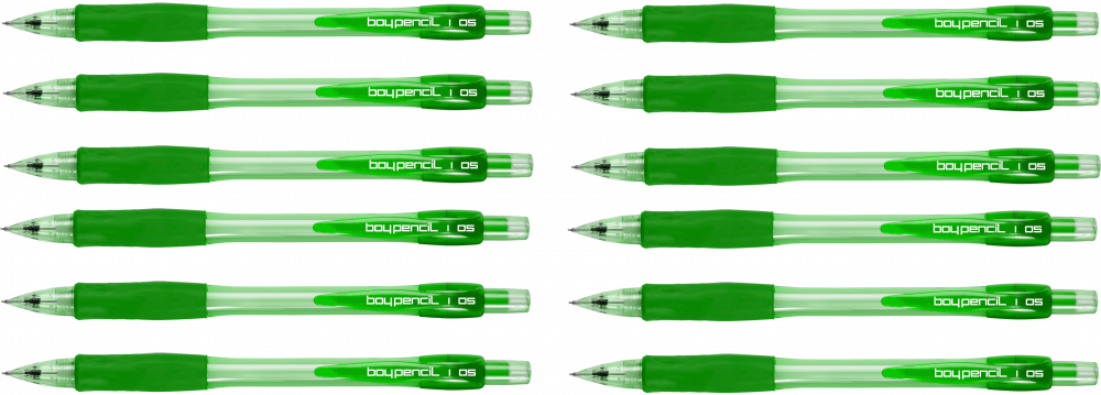 12x Ołówek automatyczny Rystor Boy-Pencil, 0.7mm, z gumką, zielony