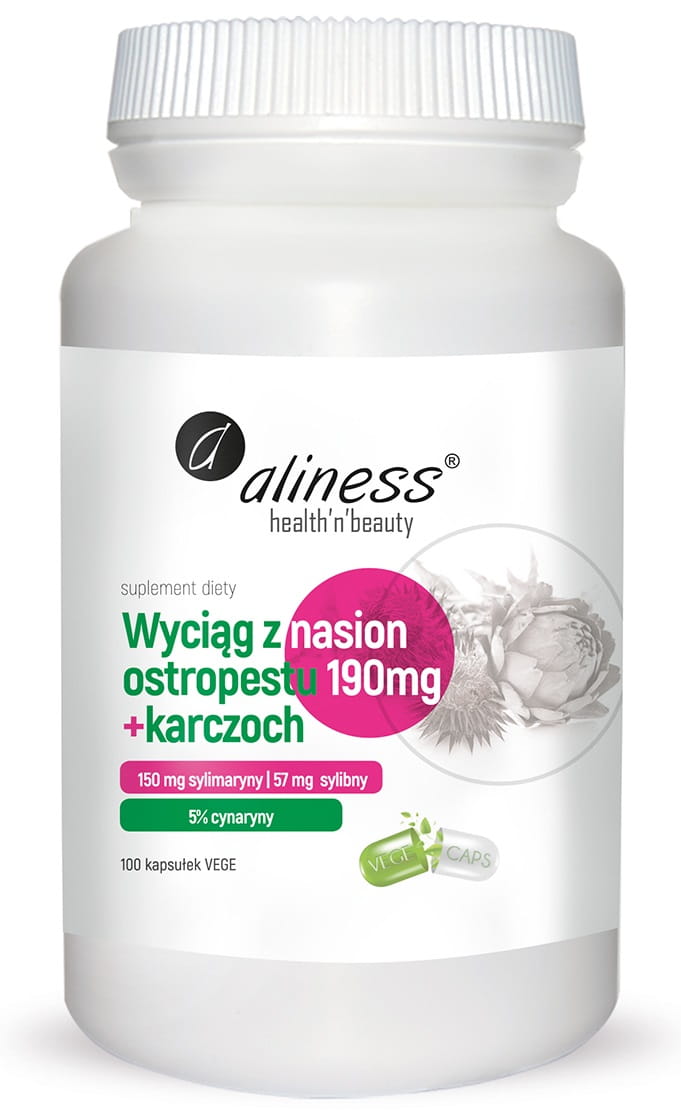 Ekstrakt z nasion ostropestu Karczoch 100kaps. VEGE Aliness
