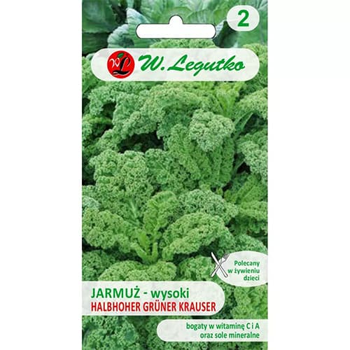 1 szt, Kelkáposzta Halbhoher Grüner Krauser (Green Curled) - Magok: Mod de ambalare: 1 g