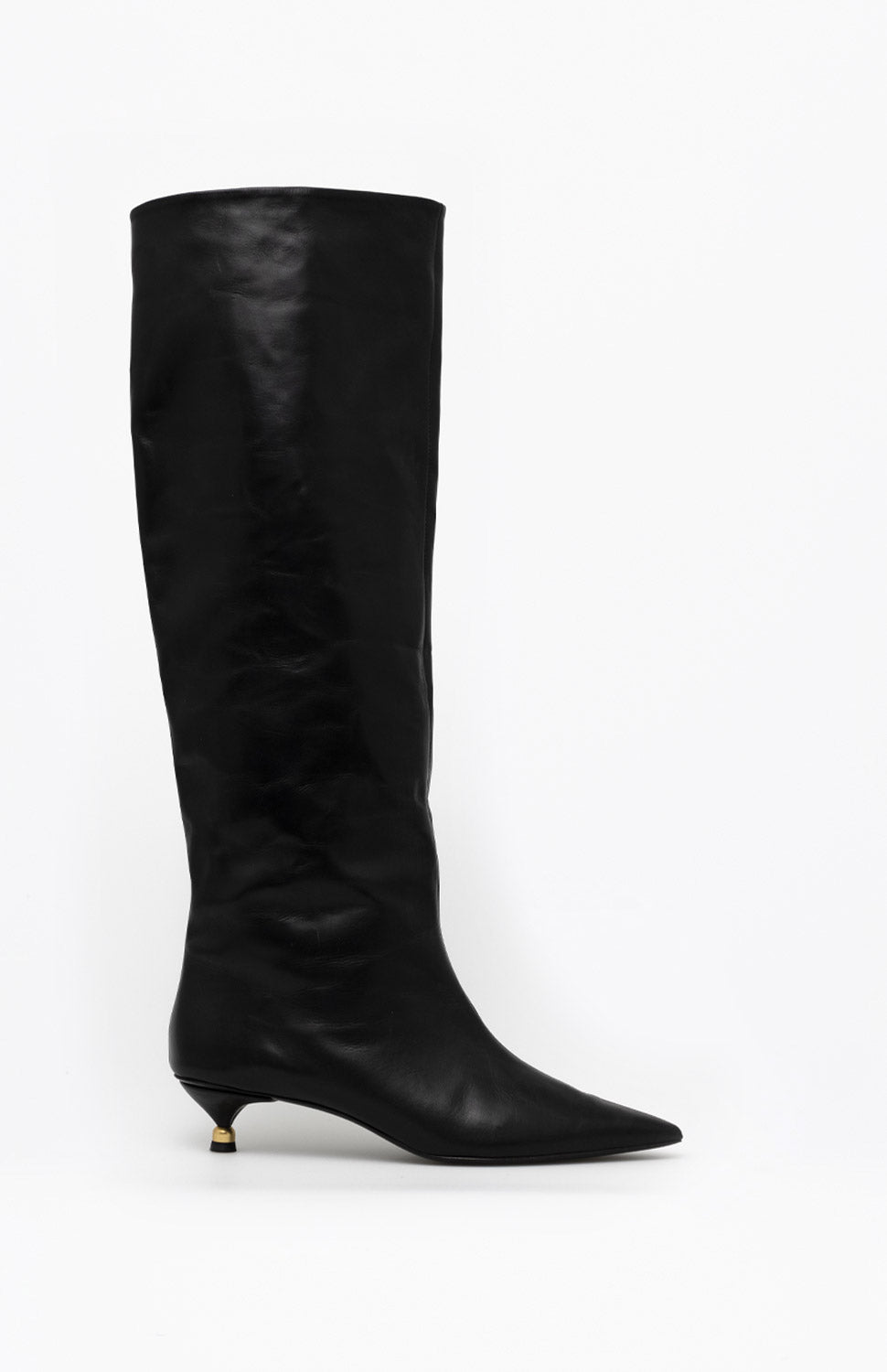 Skórzane kozaki damskie LISA DEEP BLACK 35 - Vanda Novak