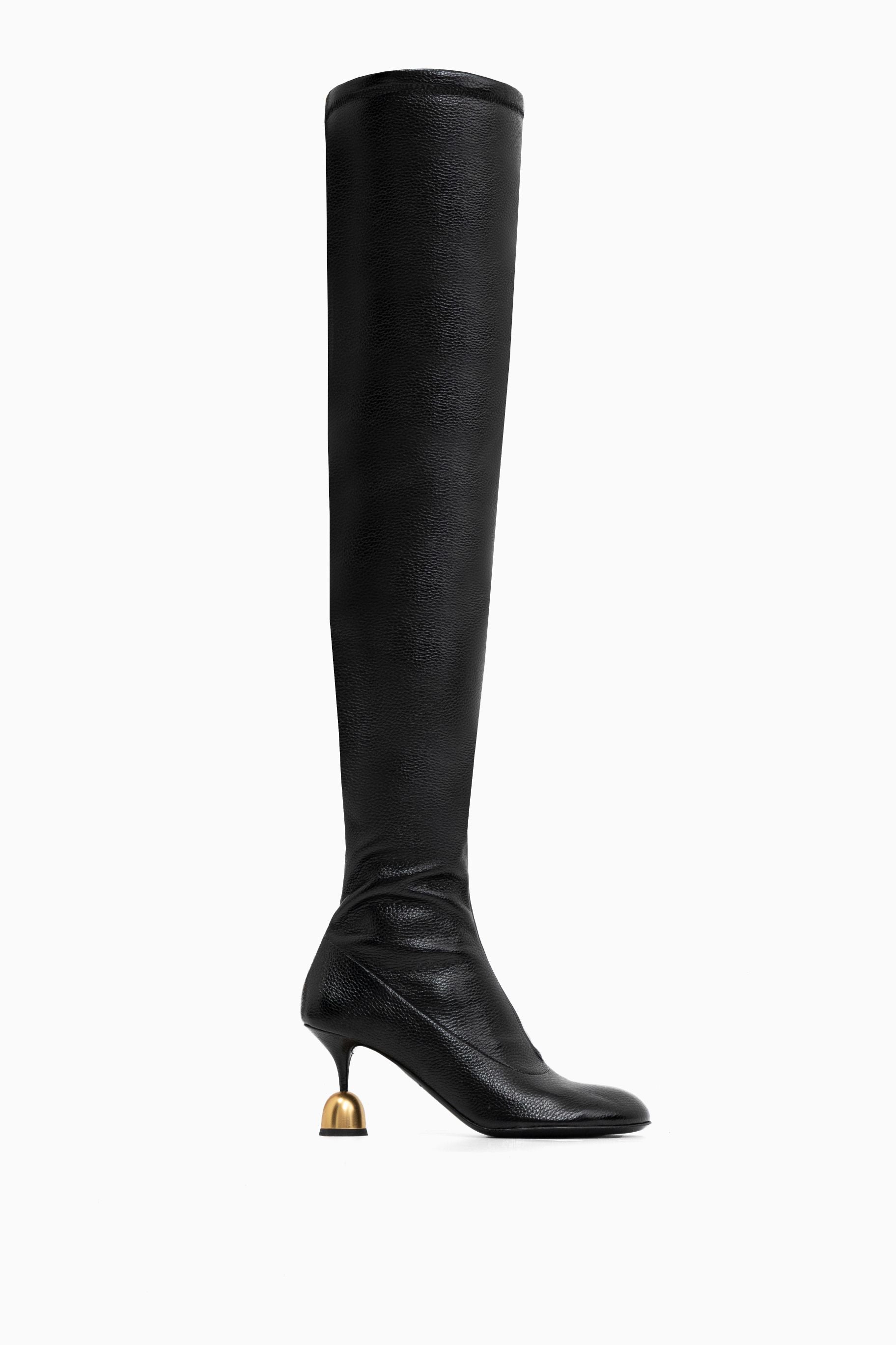 Skórzane kozaki damskie CORNELIA METALLIC BLACK 37 - Vanda Novak