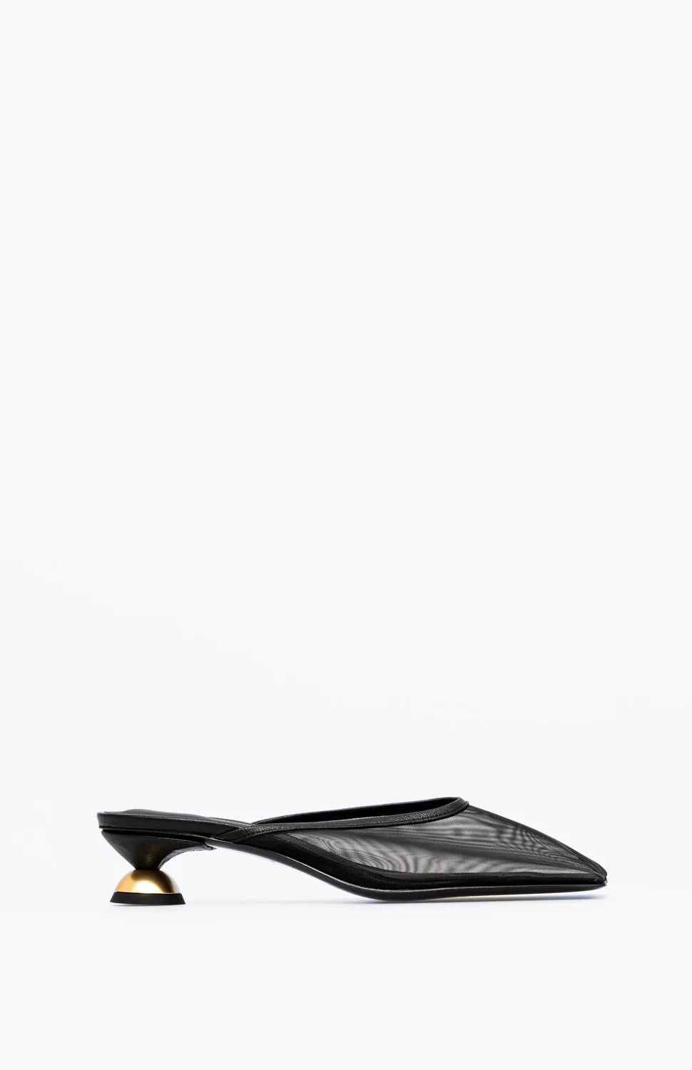 Klapki na obcasie AVA TRANSPARENT BLACK 37 - Vanda Novak