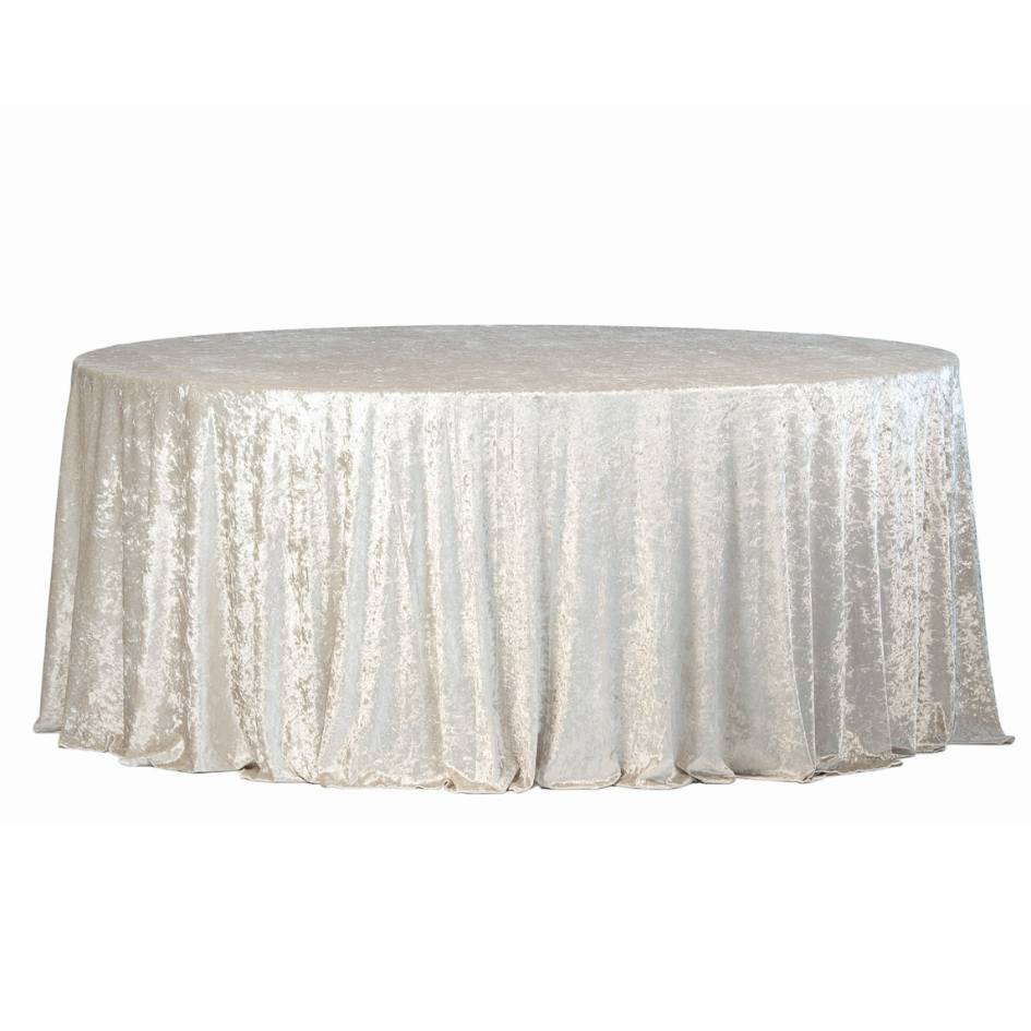 Obrus okrągły aksamitny Fi340cm Velvet beżowy