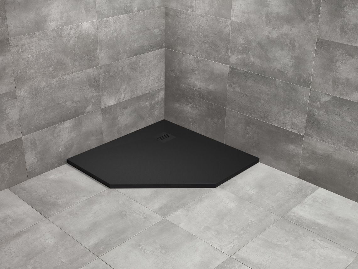 Radaway Kyntos PT brodzik pięciokątny 90x90 cm czarny HKPT9090-54