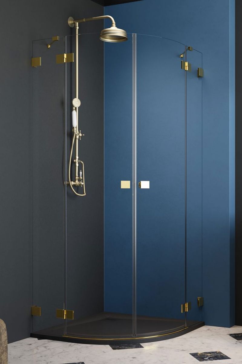 Radaway Essenza Pro Gold PDD kabina prysznicowa część prawa 100x100 cm półokrągła 10095100-09-01R