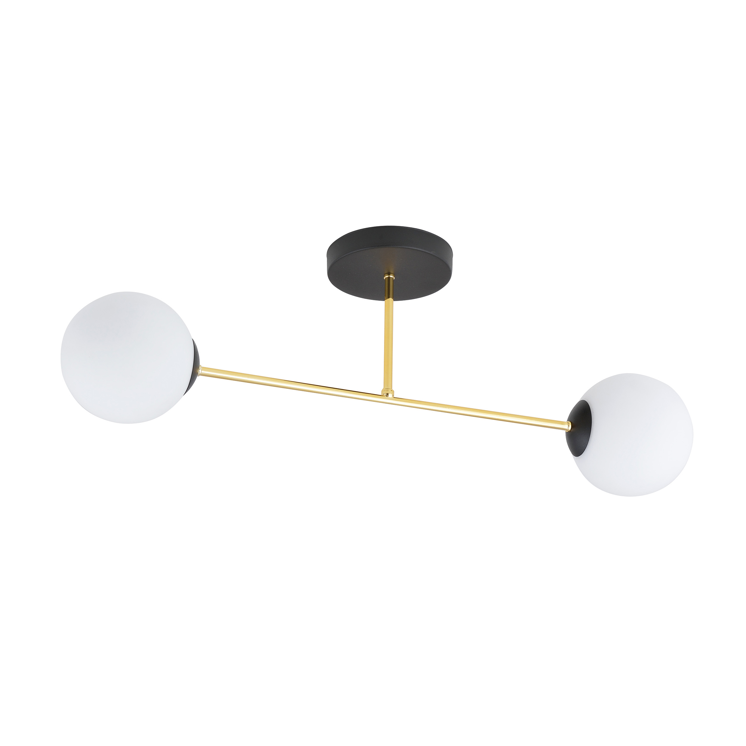 Emibig Magnum lampa podsufitowa 2x10W czarny/złoty/opal 1233/2