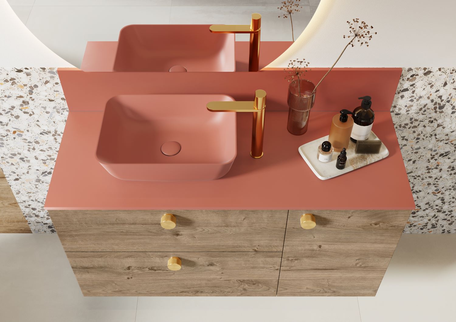 Elita ElitStone panel ścienny 121x20 cm terra pink matt RE181200016600