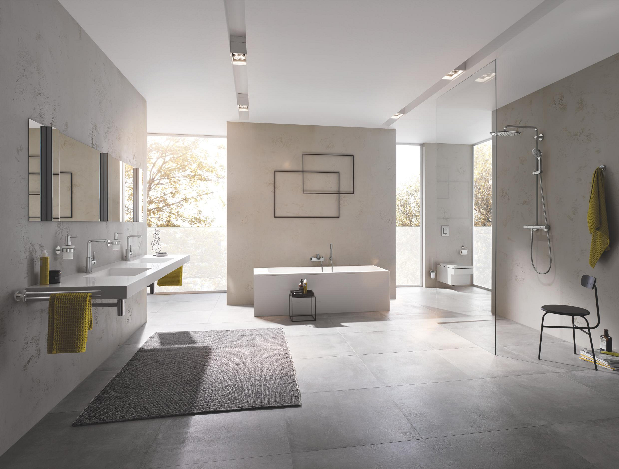 Grohe Euphoria System 310 zestaw prysznicowy ścienny termostatyczny z deszczownicą stal nierdzewna 26075DC0