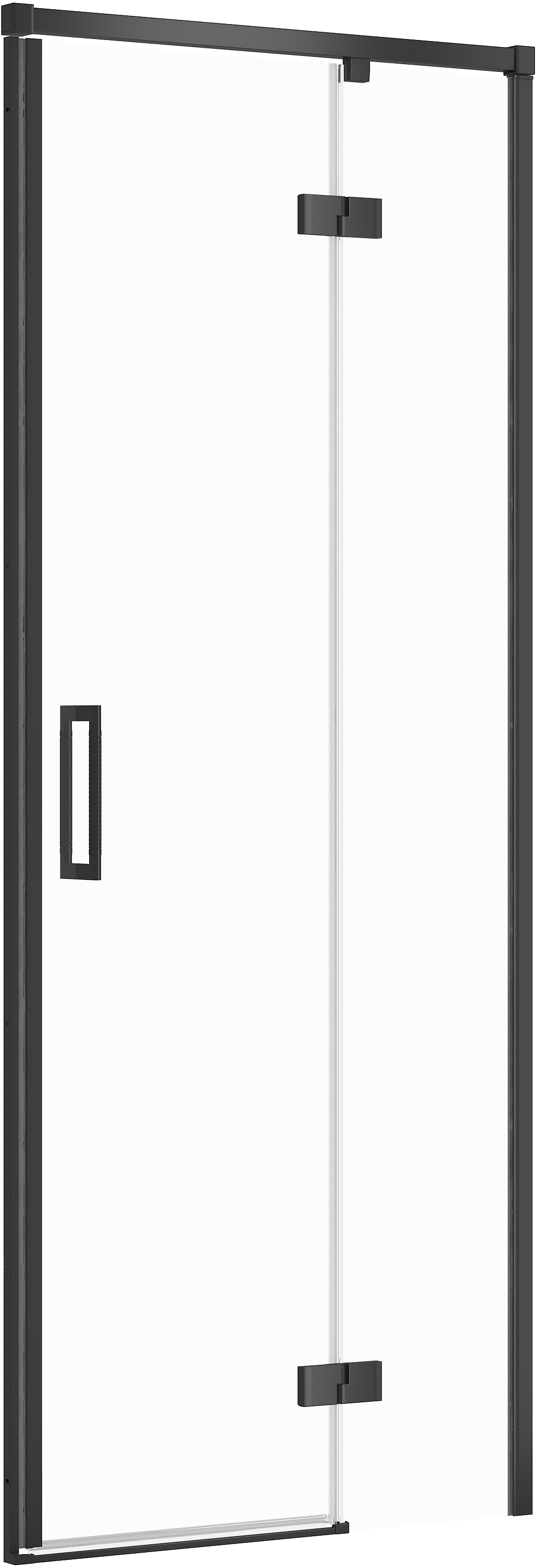 Cersanit Larga drzwi prysznicowe 80 cm prawe czarny/szkło przezroczyste S932-123