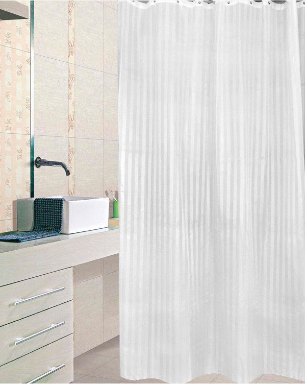 Aqualine zasłona prysznicowa 180x200 cm poliester biała ZP001