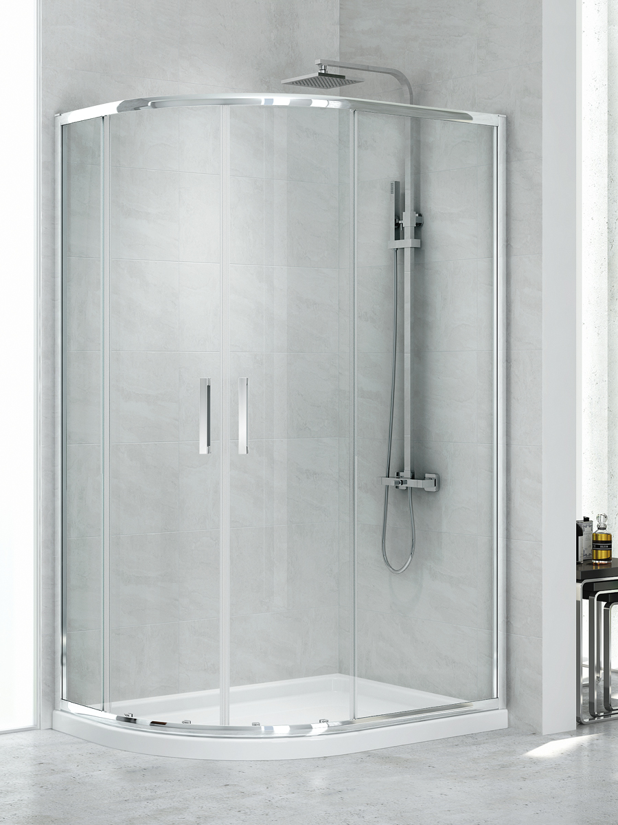 New Trendy New Maxima kabina prysznicowa 100x80 cm półokrągła chrom połysk/szkło przezroczyste K-0577