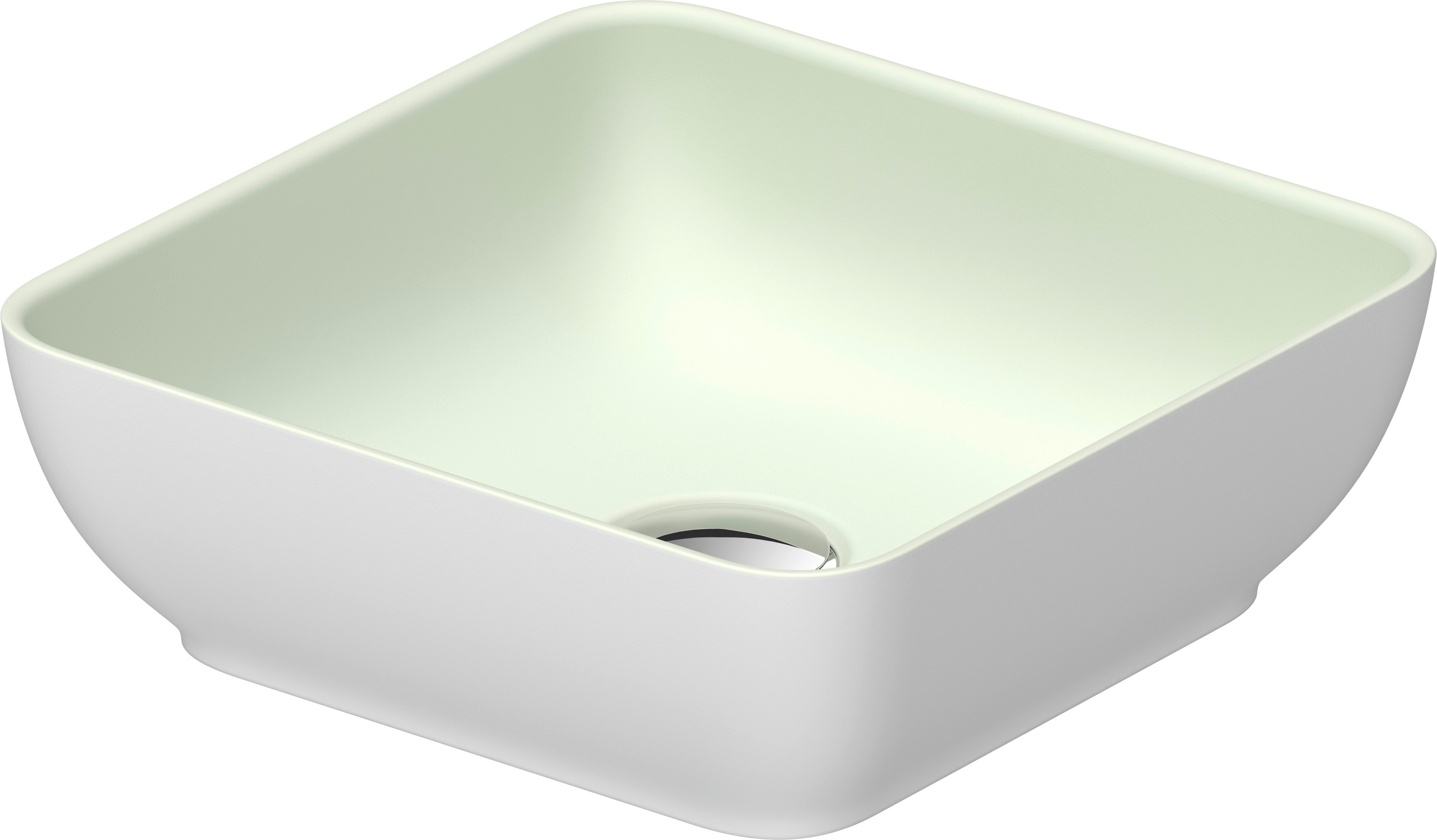 Duravit Sivida umywalka 30x30 cm kwadratowa nablatowa biała-zielona 266003FG00