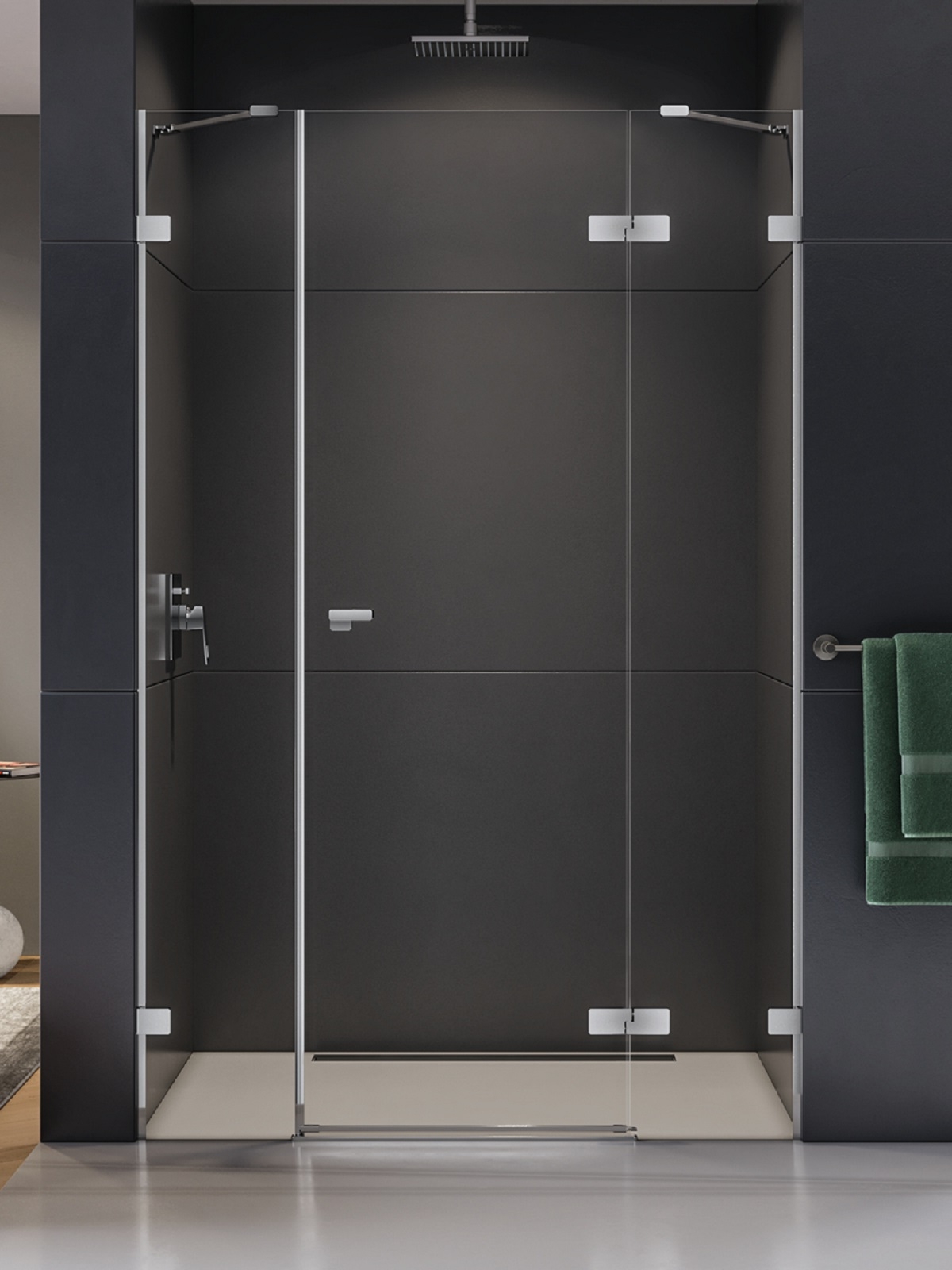 New Trendy Eventa drzwi prysznicowe 150 cm uchylne prawe chrom połysk/szkło przezroczyste EXK-4465