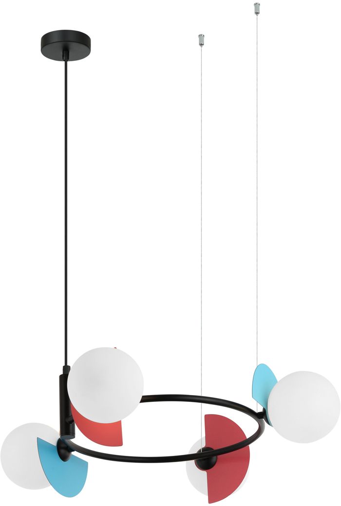 Italux Nauti lampa wisząca 4x25 W różowa-niebieska-pomarańczowa PND-37482-4R-MLTI