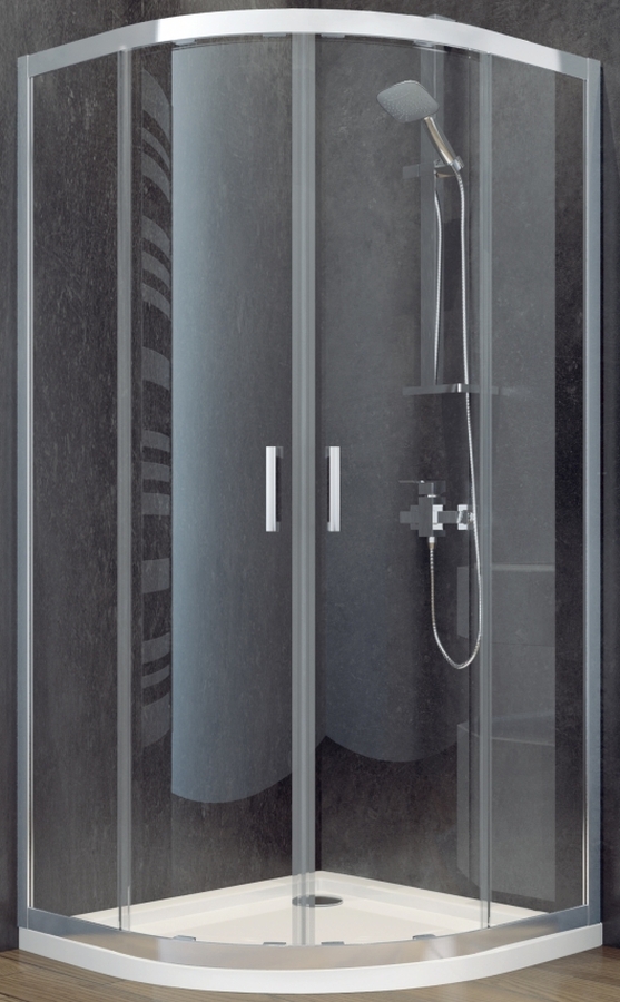 Besco Modern 185 kabina prysznicowa 80x80 cm półokrągła chrom/szkło grafitowe MP-80-185-G