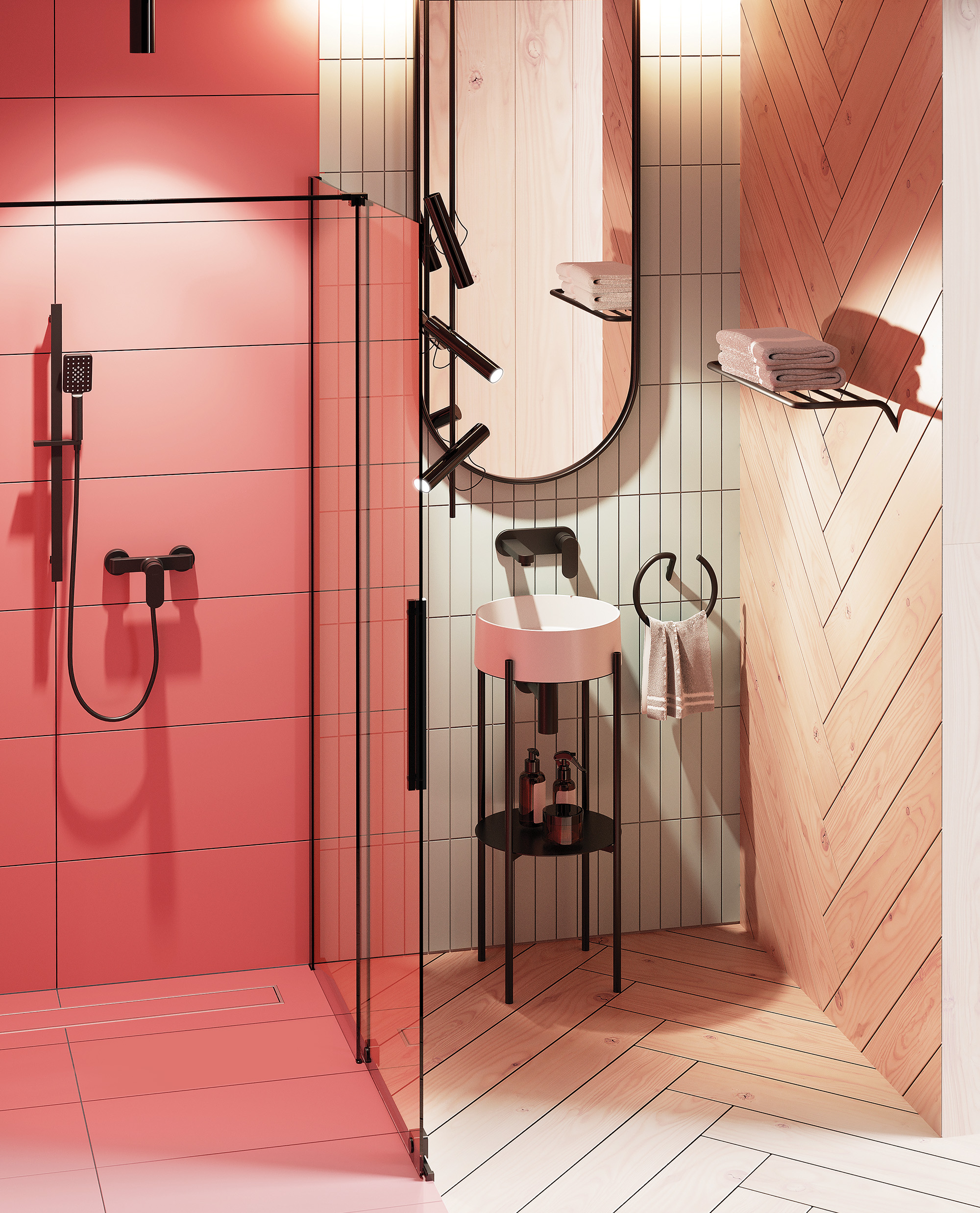 Deante Prizma ścianka prysznicowa walk-in 100 cm czarny mat/szkło przezroczyste KTJ_N30R - Wysyłka w 24h