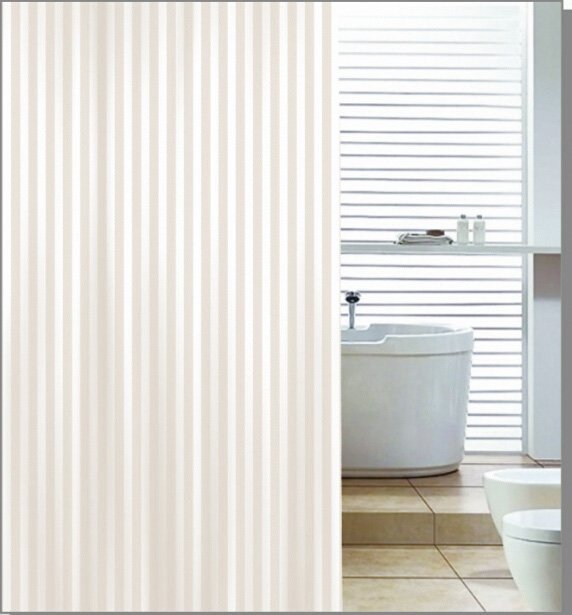 Aqualine zasłona prysznicowa 180x200 cm poliester beżowa ZP003
