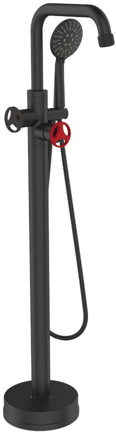 Sea-Horse Loftea Black+Red bateria wannowo-prysznicowa wolnostojąca czarny mat/czerwony BJV403/2B-R1
