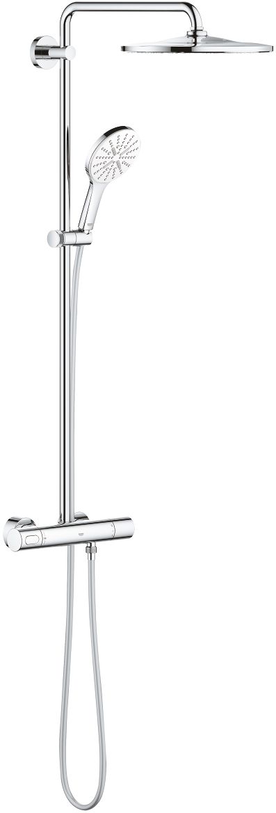 Grohe Rainshower zestaw prysznicowy ścienny termostatyczny z deszczownicą biały 26647LS0