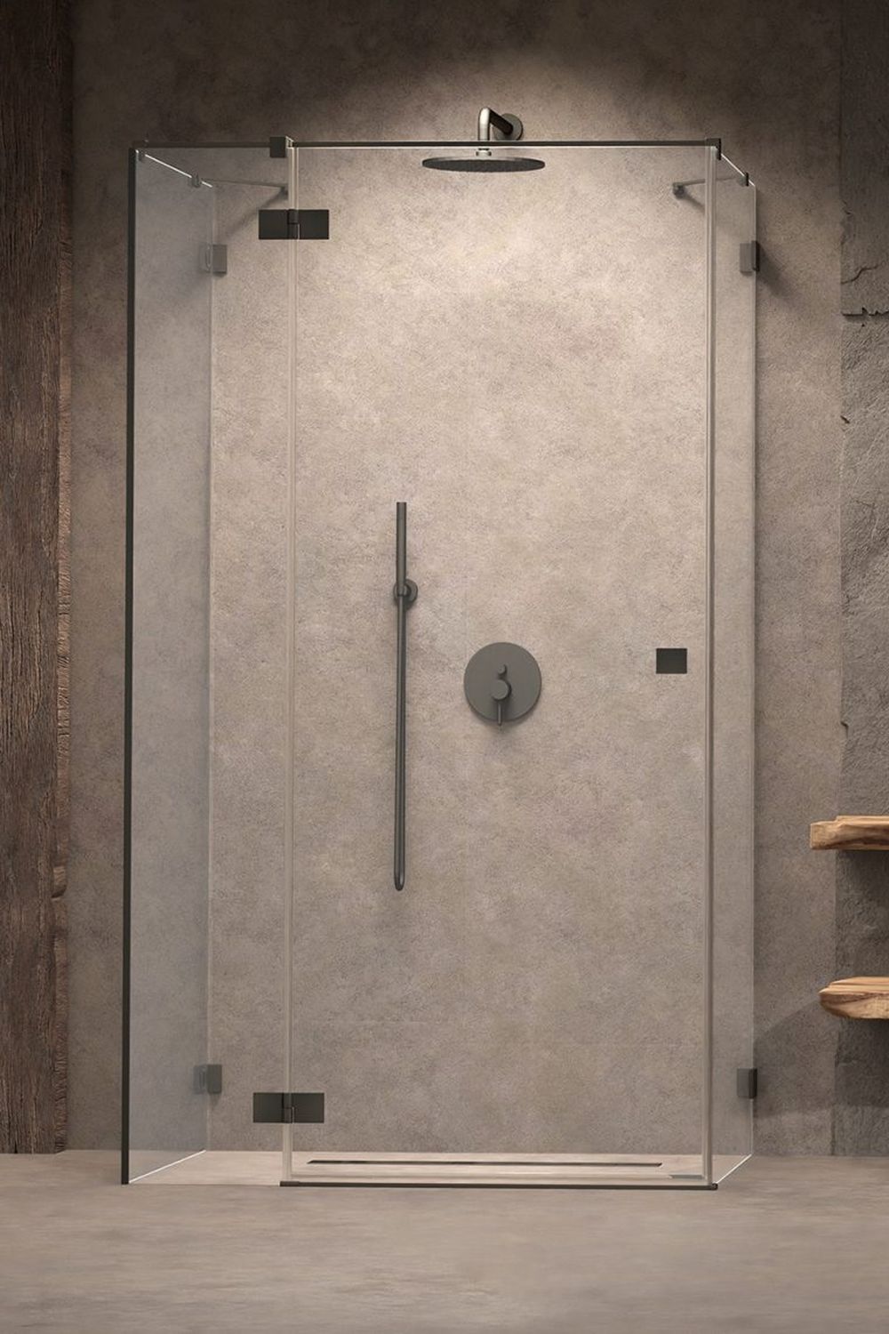 Radaway Essenza Pro Brushed Gunmetal KDJ+S drzwi prysznicowe 90 cm lewe gunmetal szczotkowany/szkło przezroczyste 10097390-92-01L