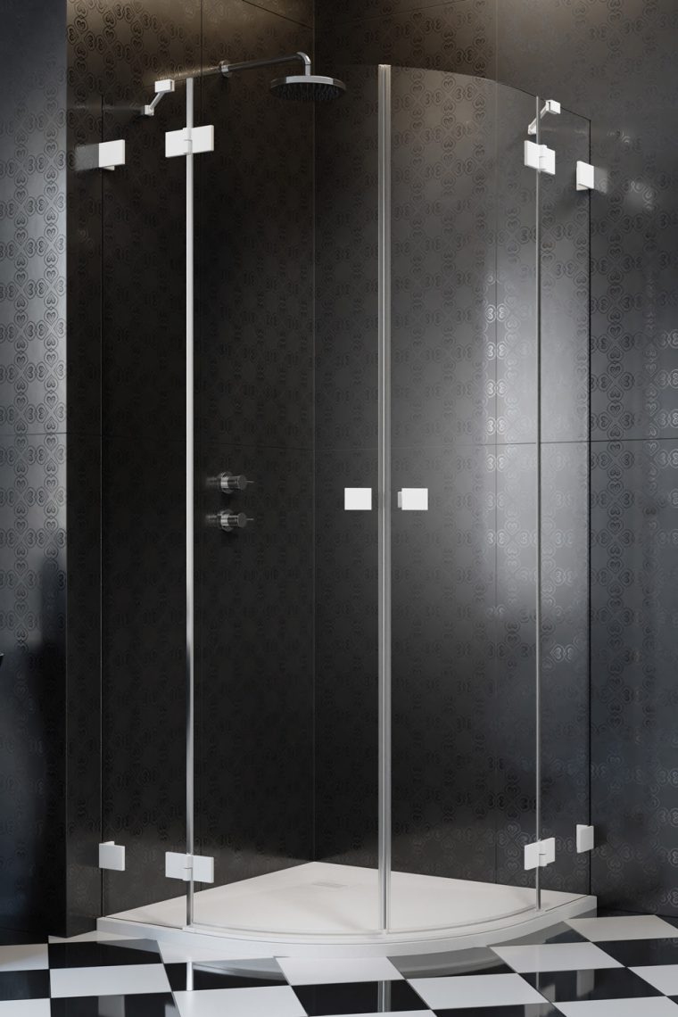 Radaway Essenza Pro White PDD kabina prysznicowa część lewa 80x80 cm półokrągła biały mat/szkło przezroczyste 10095080-04-01L