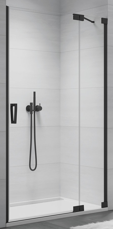 SanSwiss Cadura drzwi prysznicowe 90 cm prawe czarny mat/szkło przezroczyste CA13D0900607